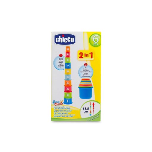 CHICCO Számokkal ellátott toronyépítő poharak 9h+