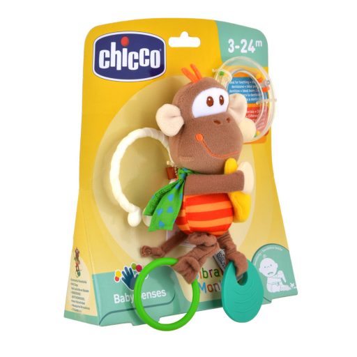 CHICCO Rágóka/csörgő vibráló majom 3m+