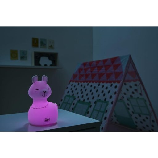 CHICCO Lámpás éjszakai fény tölthető, hordozható Sweet Lights - Lama