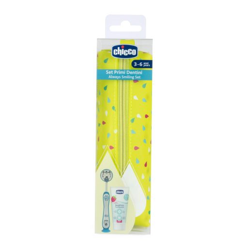 CHICCO Fogkefe és fogkrém szett tokban - Tigris, 3év+