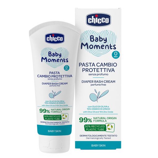 CHICCO Baby Moments illatmentes babapopsi krém 99%-ban természetes összetevőkkel 100ml, 0m+