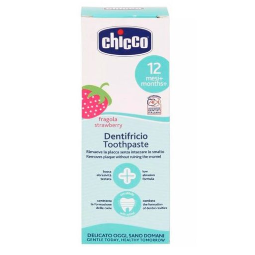 CHICCO Fogkrém eper ízű fluoridmentes 50ml, 12m+
