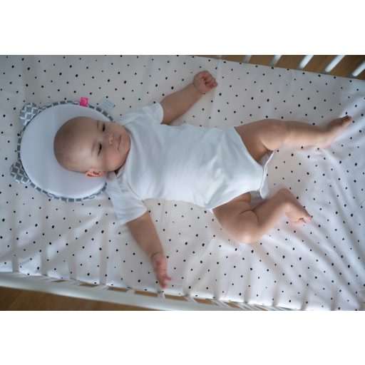 MOTHERHOOD Ergonomikus stabilizáló párna újszülötteknek fülekkel Grey Classics 0-6hó