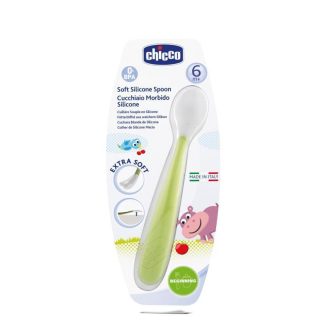 CHICCO Szilikon puhány kanál zöld 6h+