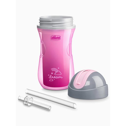 CHICCO Sport termo bögre szívószállal 266 ml rózsaszín 14h+