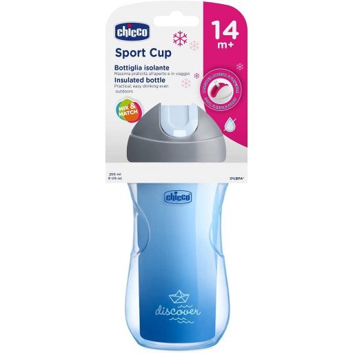 CHICCO Sport termo bögre szívószállal 266 ml kék 14h+