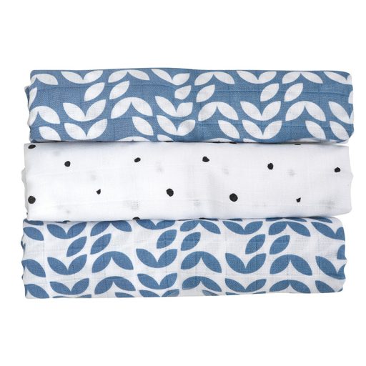 MOTHERHOOD Muszlin pelenkák 3 db Blue Classics 70x80 cm