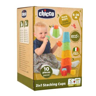 CHICCO Ökologikus színes toronyépítő poharak 6h+