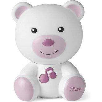 CHICCO Éjszakai zenélő fény Medve rózsaszín 0m+