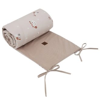 EKO Védő a kiságyba VELVET Bees Beige 180x35 cm