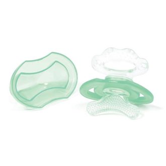   BABYONO Szilikon rágóka BPA mentes cumi alakú kupakkal zöld 3hó+