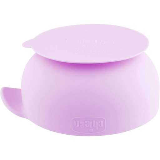 CHICCO Szilikon tányér tapadókoronggal rózsaszín 6h+