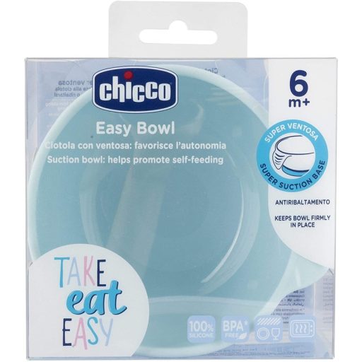 CHICCO Szilikon tányér tapadókoronggal kékzöld 6h+