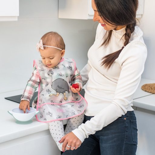 BABYONO Zárható tálka tapadókoronggal és kanállal 300 ml zöld/sárga
