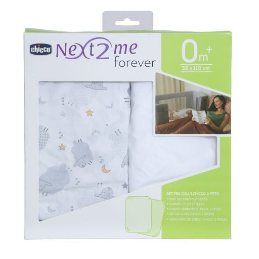 CHICCO Lepedő a Next2Me Forever babaágyhoz 2 db Grey sheep