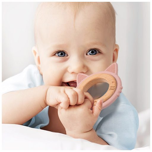 BABYONO Rágóka fa-szilikon Kitten