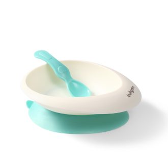   BABYONO Tányér tapadókoronggal és kanállal menta 230 ml 6h+