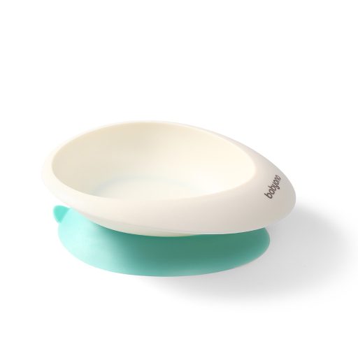 BABYONO Tányér tapadókoronggal és kanállal menta 230 ml 6h+