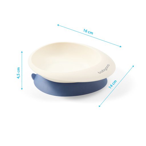 BABYONO Tányér tapadókoronggal és kanállal menta 230 ml 6h+