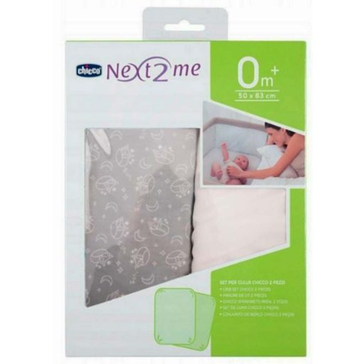 CHICCO Lepedő a Next2Me babaágyhoz 2 darab - Grey fox