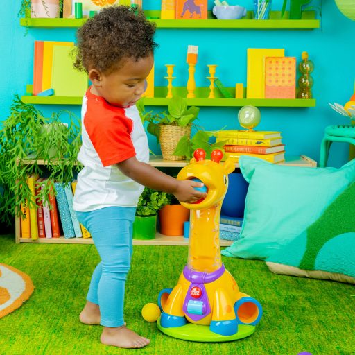 BRIGHT STARTS Zenélő játék zsiráf Spin & Giggle™ 12hó+