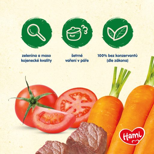 HAMI Sárgarépa, burgonya és marhahús (125 g) - hús-zöldség bébiétel