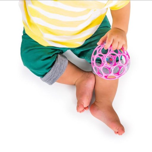 OBALL játék RATTLE 10cm dark pink 0hó+
