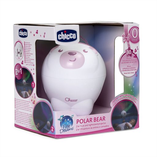 CHICCO Projektor a sarki fény Jegesmedve rózsaszín