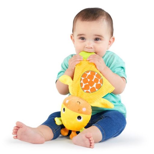 BRIGHT STARTS Játék - rágóka Snuggle&Teethe zsiráf 0hó+