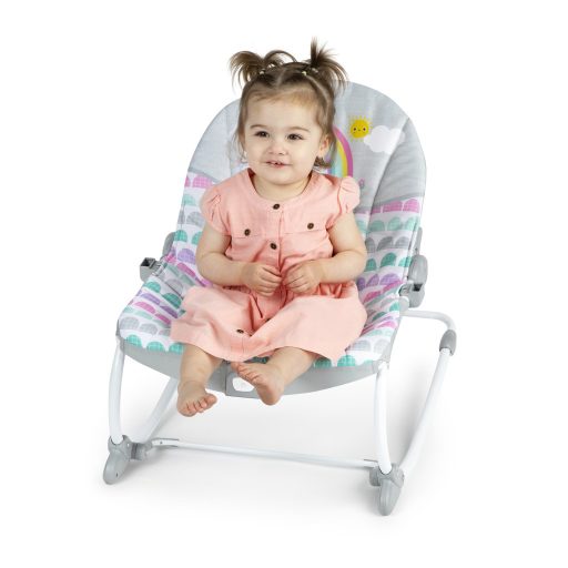 BRIGHT STARTS Rezgő hintaszék Rosy Rainbow™ 0hó+  18 kg-ig
