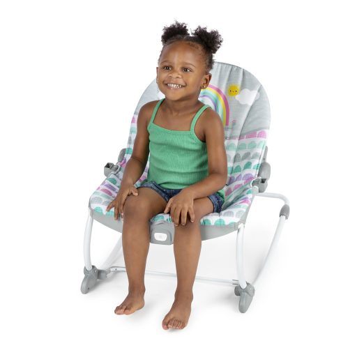 BRIGHT STARTS Rezgő hintaszék Rosy Rainbow™ 0hó+  18 kg-ig