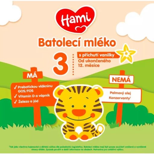 HAMI 3 Kisgyermek tej vanília ízesítéssel 600 g