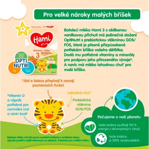 HAMI 3 Kisgyermek tej vanília ízesítéssel 600 g