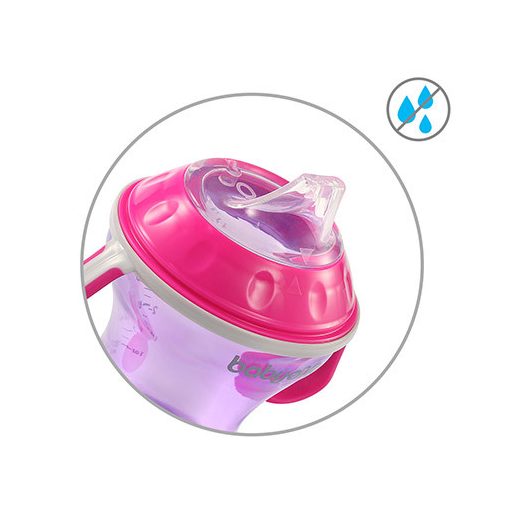 BABYONO Csöpögésmentes itatópohár puha itatófejjel Natural Nursing 180 ml lila