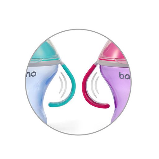 BABYONO Csöpögésmentes itatópohár puha itatófejjel Natural Nursing 180 ml lila