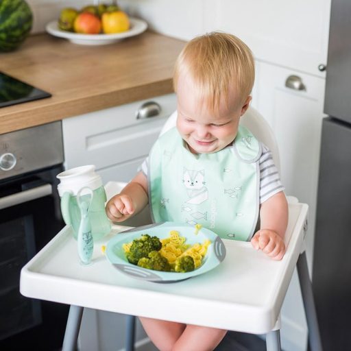 BABYONO Szilikon kanál hüvelyben zöld 6h+