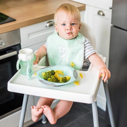 BABYONO Szilikon kanál hüvelyben zöld 6h+