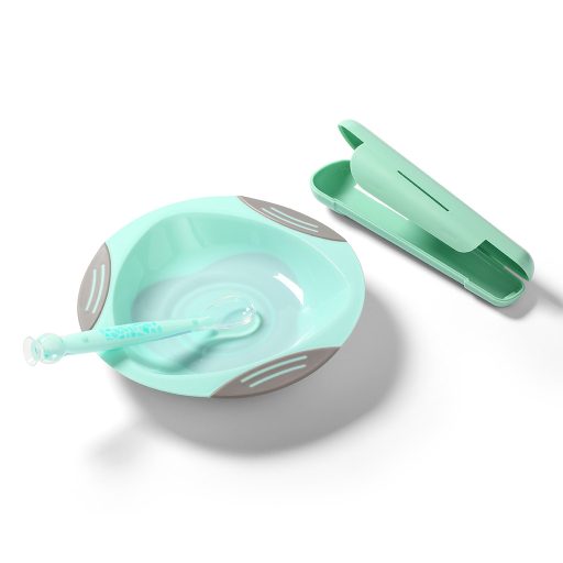 BABYONO Szilikon kanál hüvelyben zöld 6h+