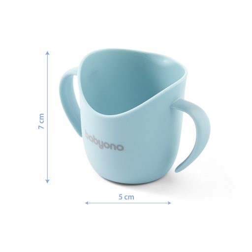 BABYONO Ergonómikus pohár fülekkel 120 ml világoskék 6hó+