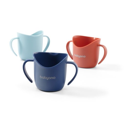 BABYONO Ergonómikus pohár fülekkel 120 ml világoskék 6hó+