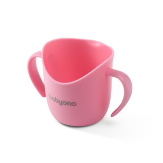   BABYONO Ergonomikus bögre fülekkel 120 ml rózsaszín 6hó+