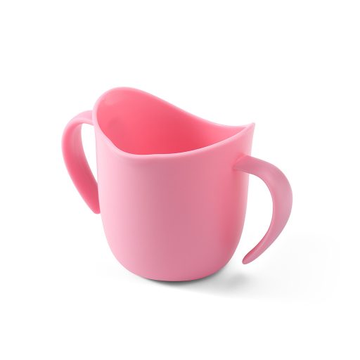 BABYONO Ergonomikus bögre fülekkel 120 ml rózsaszín 6hó+