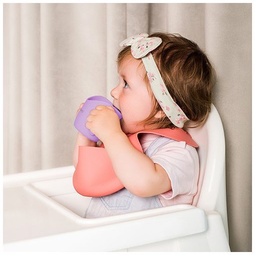 BABYONO Ergonomikus bögre fülekkel 120 ml rózsaszín 6hó+