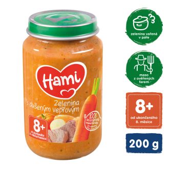   HAMI Zöldség párolt sertéshússal (200 g) - húsos-zöldséges bébiétel