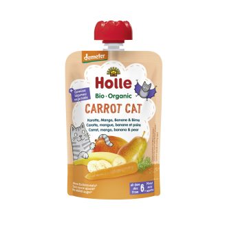   HOLLE Carrot Cat Bio püré sárgarépa mangó banán körte 100 g (6+)