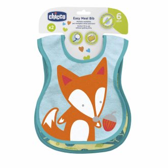 CHICCO Pamut vízálló előke - zöld 2db, 6h+