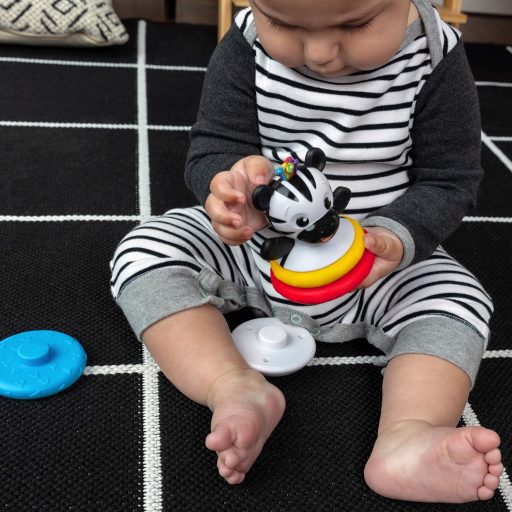 BABY EINSTEIN Rágóka építőjáték zebra Stack & Wobble Zen™ 3hó+