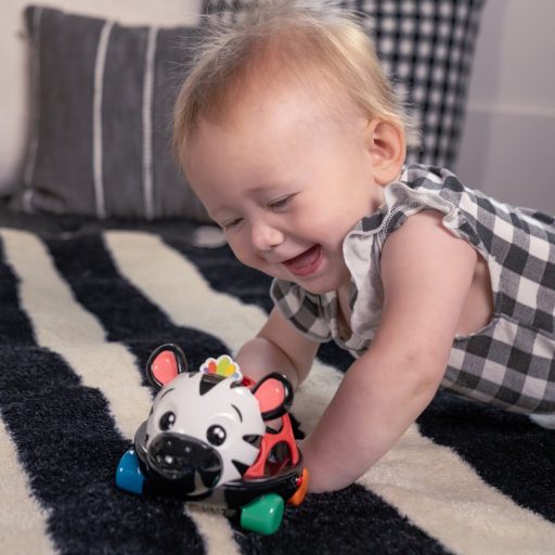 OBALL Autó és csörgő 2in1 Curious Car zebra Zen™ 3hó+