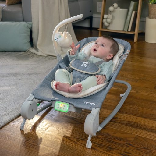 INGENUITY Rezgő masszázs pihenőszék dallamokkal Happy Belly™ Rock-to-Bounce - Parker™ 0hó+  9kg-ig