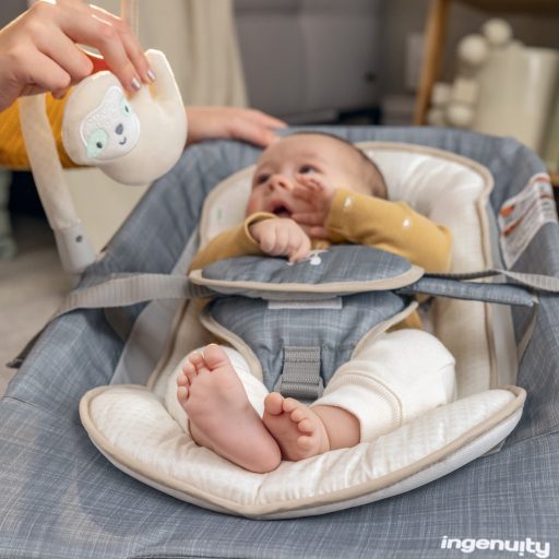 INGENUITY Rezgő masszázs pihenőszék dallamokkal Happy Belly™ Rock-to-Bounce - Parker™ 0hó+  9kg-ig